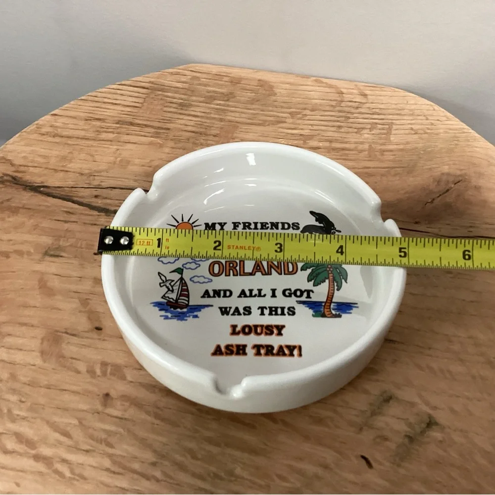 Ceramic - Porcelain - Orlando Florida Collectible Ashtray - Like New - Excellent